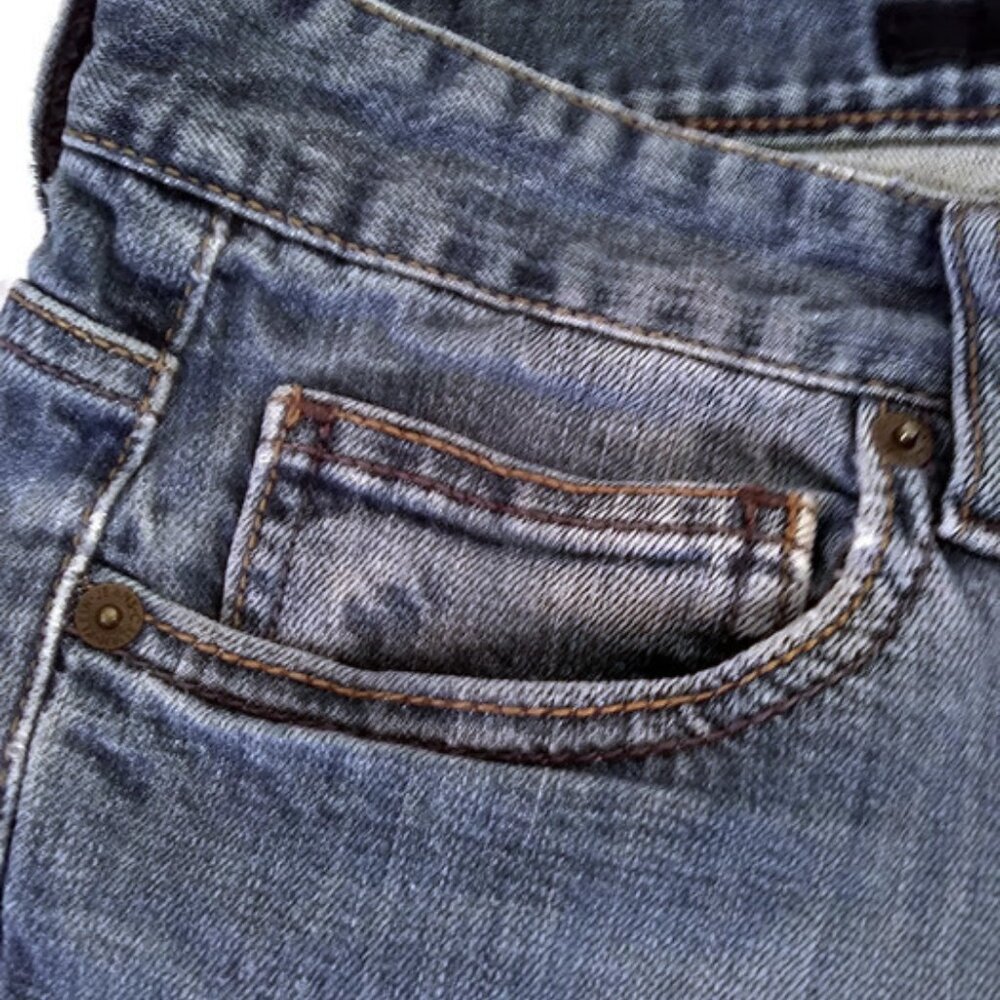 Calvin Klein Women's Straight Leg Distressed Denim Blue Jeans Size 28 - Picture 5 of 12